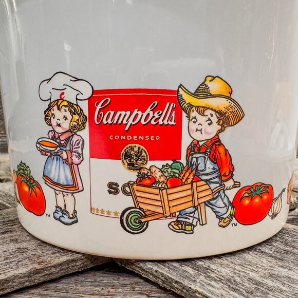 1996 Vintage Campbell's Soup Company Ceramic Soup Tureen w/ Lid and Ladle - Picture 3 of 7
